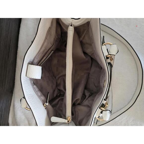 Michael Kors Cream Studded Grommet Satchel w/ Gold Chain Strap - Picture 3 of 6